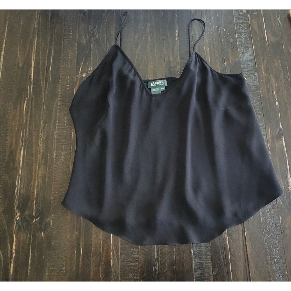 Vintage Lauren Ralph Lauren 100% Silk Black Cami Women's Size 18W
